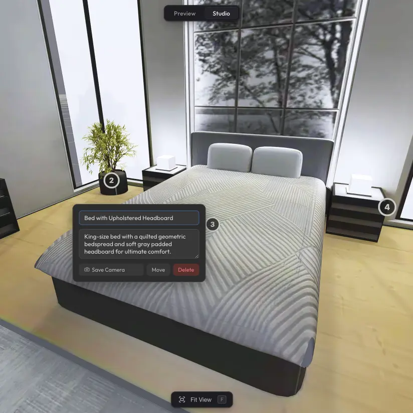 Hotspots — Place interactive markers and build guided tours through any 3D scene.