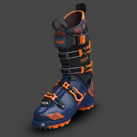 Generated 3D model of a snow boot, textured